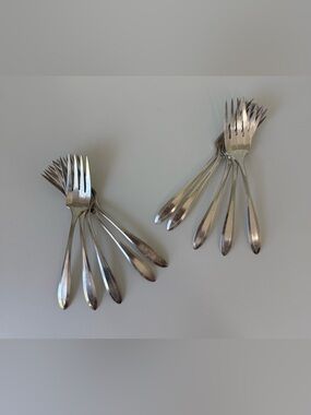 Vintage Oneida Community Plate Silverplate Dinner Forks Lot of 10 Flatware Set